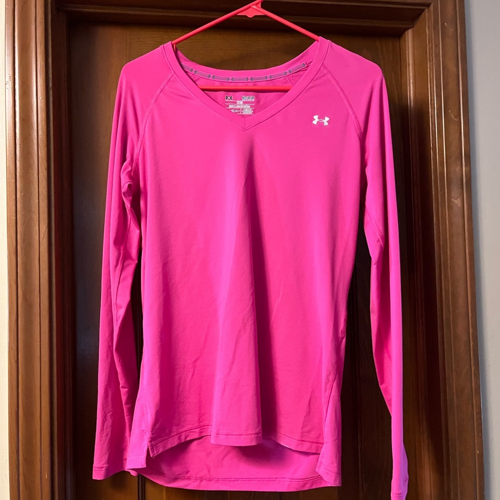 Under Armour Hot Pink V-Neck Top